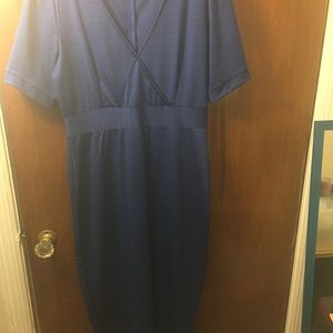 Fitted, ribbed - casual dress, Size: L, Color: Lapis blue